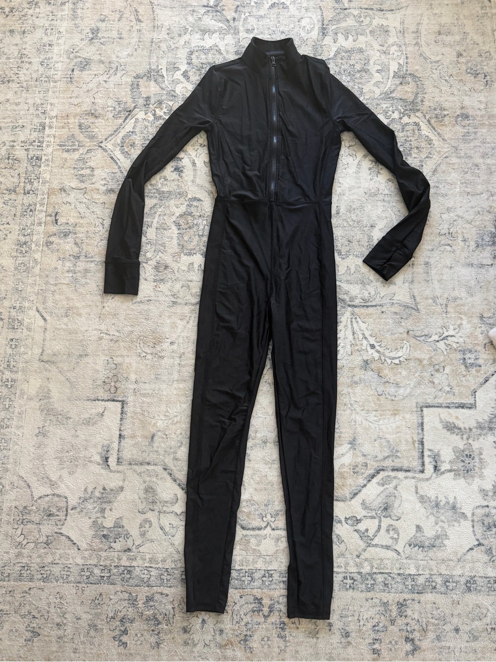 Forever 21 Black Long-Sleeve Zip Front Jumpsuit